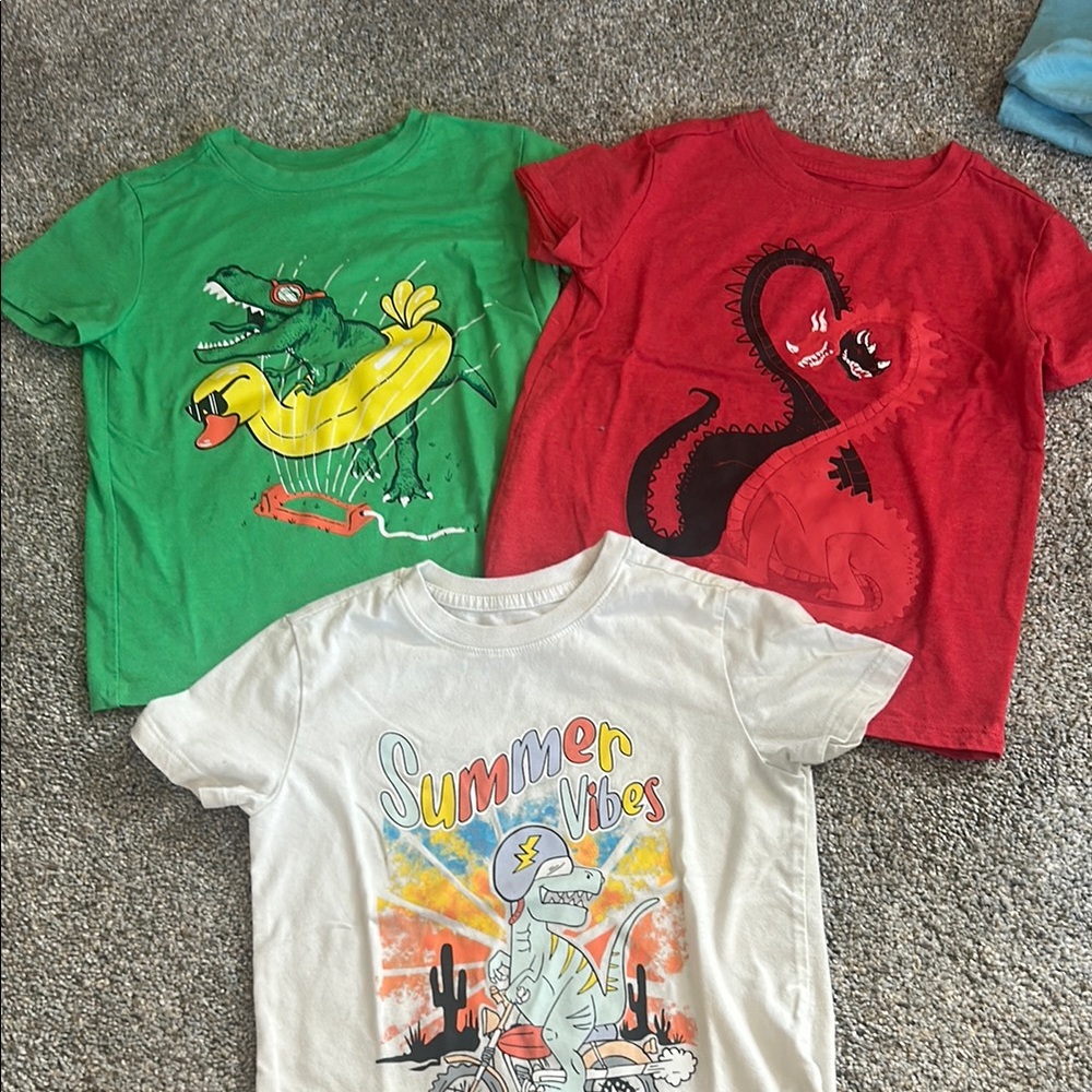 Kids Cat & Jack Graphic T-Shirts - Green, Red, White